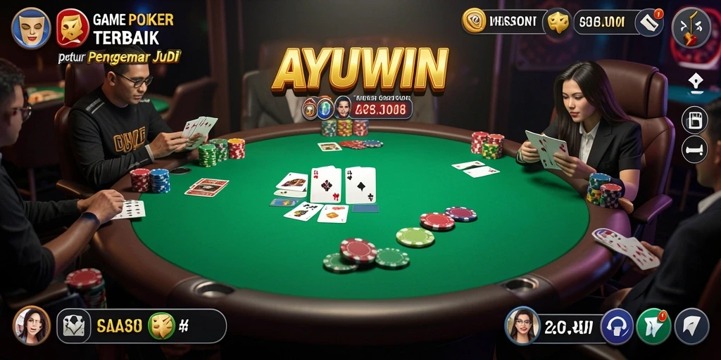 Tampilan gameplay AYUWIN yang menarik dan interaktif saat bermain Poker.
