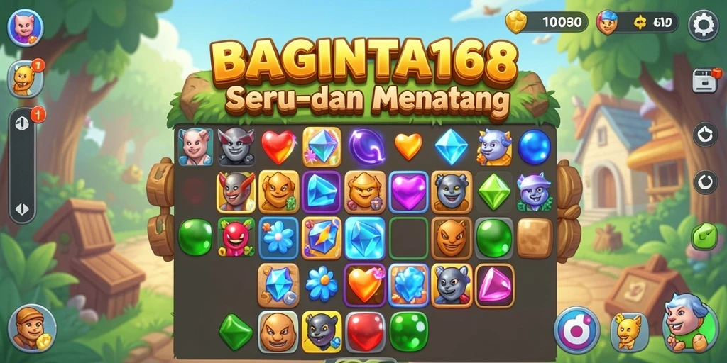 Gameplay seru mencocokkan permata dalam BAGINTA168.