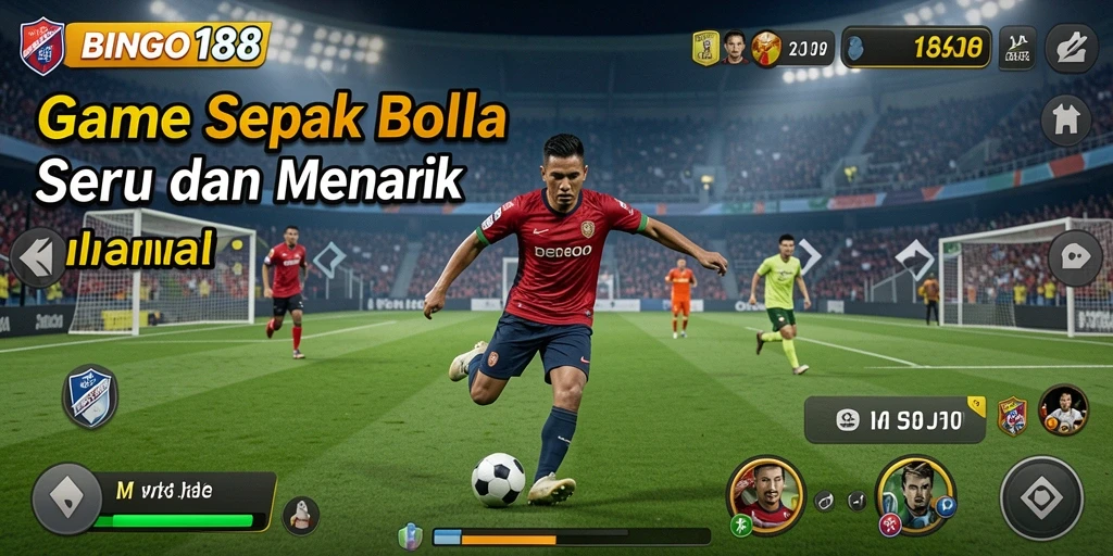 Gameplay BINGO188 menampilkan aksi spektakuler sepak bola.