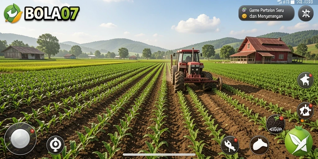 Screenshot BOLA07 menampilkan gameplay bertani yang seru dan menarik.