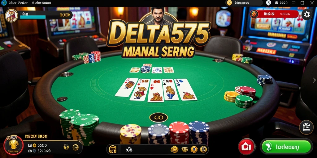 Tampilan gameplay seru DELTA575 dengan suasana Poker yang nyata.