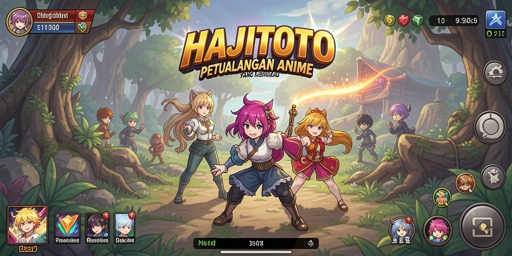 Tangkapan layar menunjukkan aksi seru dalam game Anime.