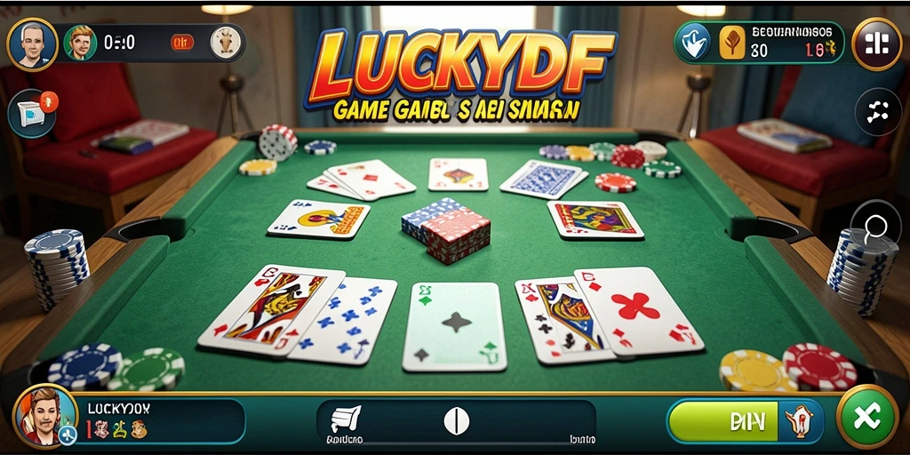 Screenshot menunjukkan gameplay seru LUCKYDF di Gaple.