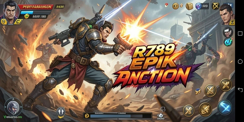 Screenshot gameplay RR789 menampilkan aksi pertarungan yang mendebarkan dan intens.
