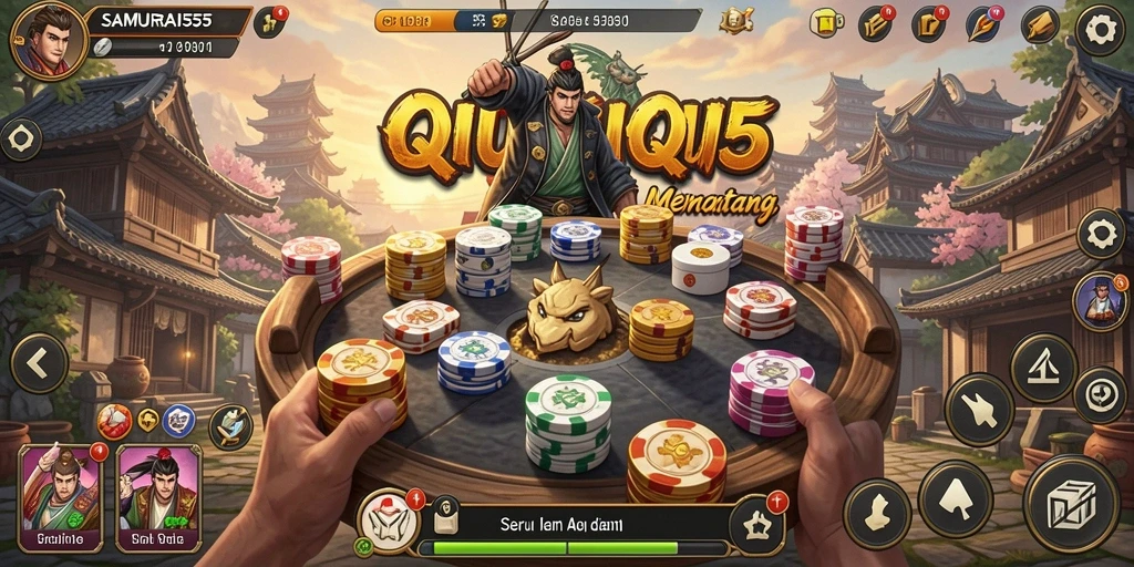 Tampilan gameplay QiuQiu yang seru dan interaktif di SAMURAI555.