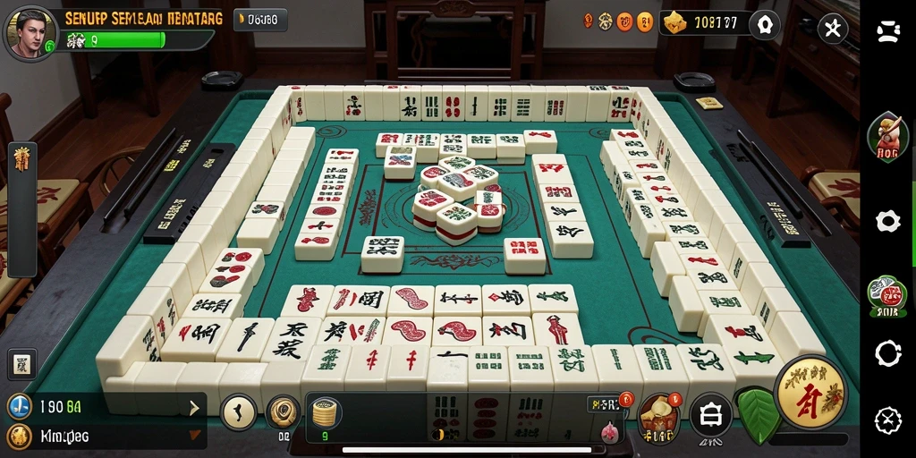 Tampilan gameplay Mahjong yang menarik dan penuh warna.
