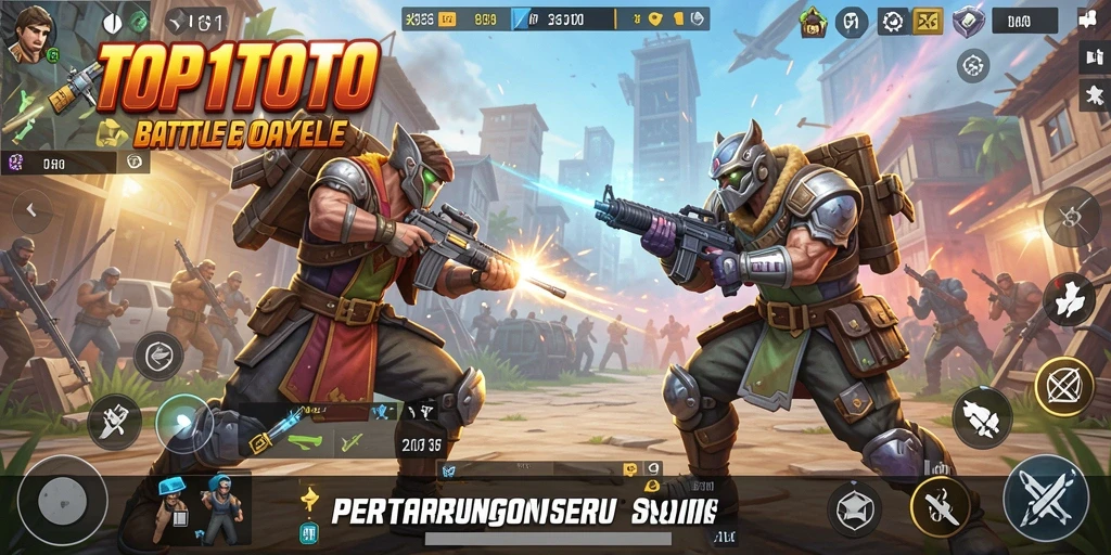 Tangkapan layar menunjukkan aksi seru dari gameplay Battle Royale.