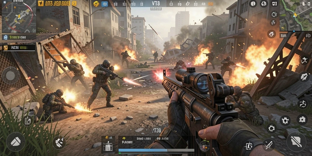 Gameplay mendebarkan dari aksi tembak-menembak di VT38.